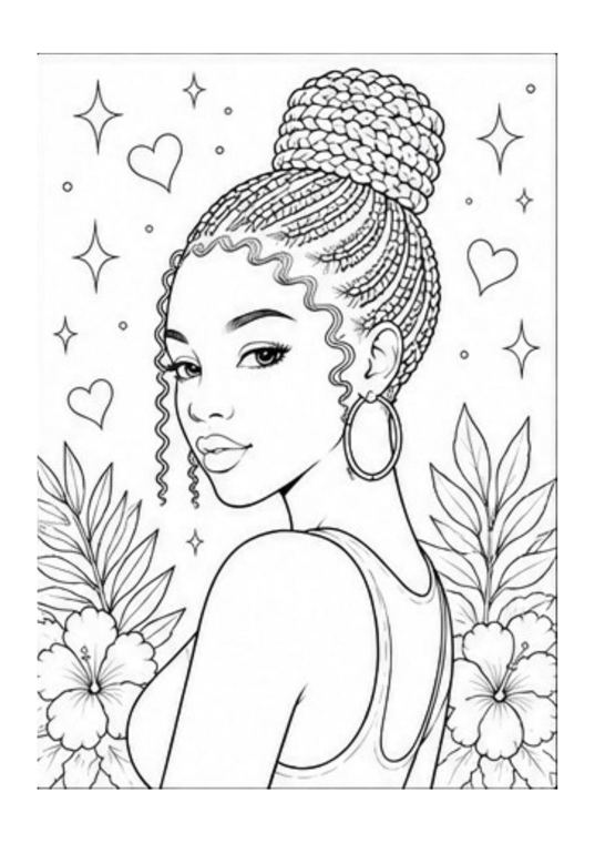 Preview of coloring page 1 from BLACK N BEAUTIFUL